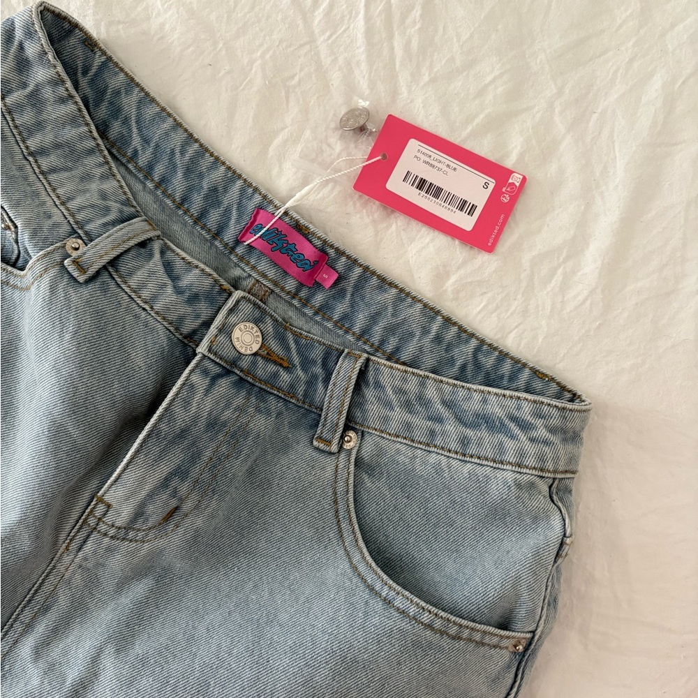 Light Blue Denim Mini Skirt Edikted - Picture 2 of 5